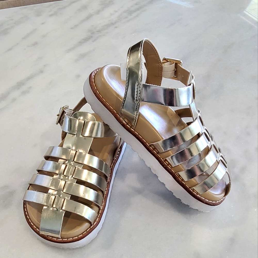 Janie & Jack Metallic Fisherman Sandal
